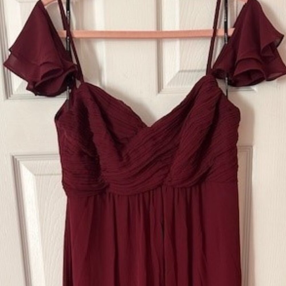 Maroon #Levkoff  Formal Bridesmaid Dress
